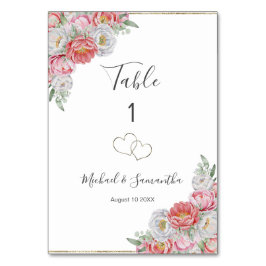 Roze en witte pioen bruiloft kaart