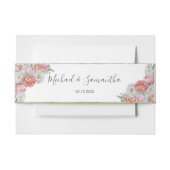 Roze en witte pioen bruiloft uitnodigingen wikkel (Voorkant Voorbeeld)