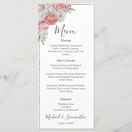 Roze en Witte Pioen Huwelijk Menu