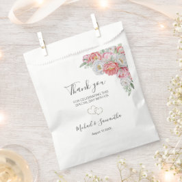 Roze en Witte Pioen Trouwen Bedankzakje