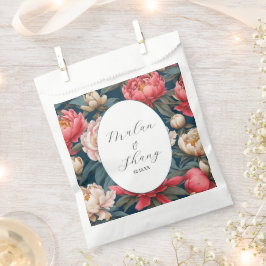 Roze en witte pioenen oosterse bruiloft bedankzakje