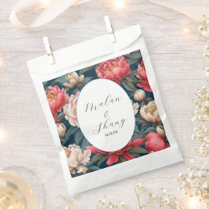 Roze en witte pioenen oosterse bruiloft bedankzakje