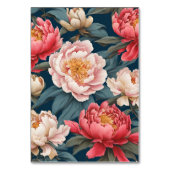 Roze en witte pioenen oosterse bruiloft kaart (Achterkant)