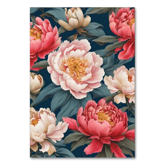 Roze en witte pioenen oosterse bruiloft kaart (Achterkant)