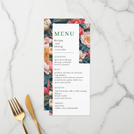 Roze en witte pioenen oosterse bruiloft menu