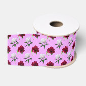Roze en witte pioenpatroon cadeau lint (Spoel)