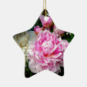 Roze en Witte Pioenrozen Keramisch Ornament (Rechts)