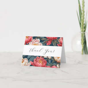 Roze en Witte Pioenrozen Oosterse Dankkaartjes Bedankkaart