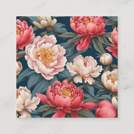 Roze en Witte Pioenrozen Oriëntaals Save The Date Informatiekaartje (Achterkant)