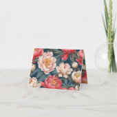 Roze en Witte Pioenrozen Oriëntaalse Dankkaartjes Bedankkaart (Achterkant)