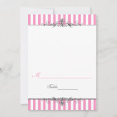 Roze en witte Plaatskaart met stripe tentstijl (Voorkant)