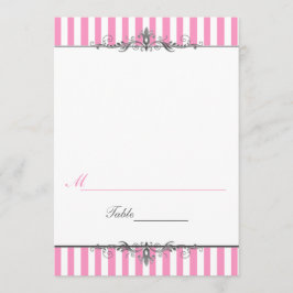 Roze en witte Plaatskaart met stripe tentstijl