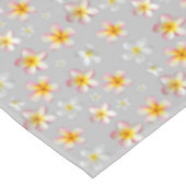 Roze en witte plakkers op lichtgrijs tafelkleed (Gekanteld)