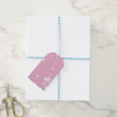 Roze en witte Planten Cadeaulabel (Met Touw)