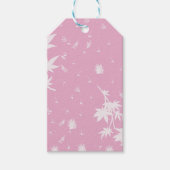 Roze en witte Planten Cadeaulabel (Voorkant)