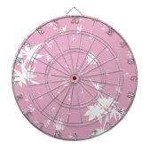 Roze en witte Planten Dartbord (Voorkant)