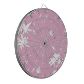 Roze en witte Planten Dartbord (Voorkant Links)