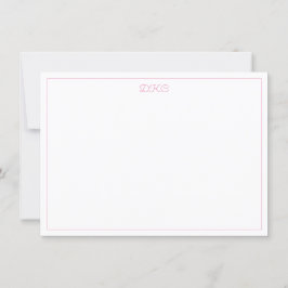 Roze en witte platte uitnodiging