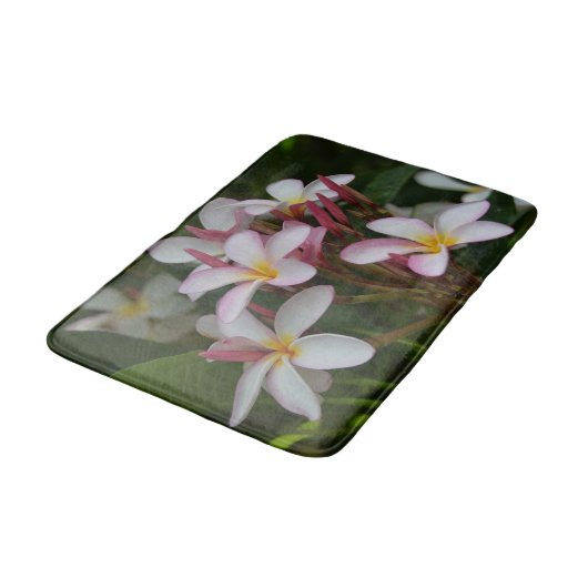 Roze en Witte Plumeria Badmat (Gekanteld)