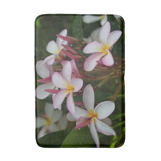 Roze en Witte Plumeria Badmat (Voorkant Verticaal)