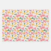 Roze en witte plumeria bloem inpakpapier vel (Voorkant)