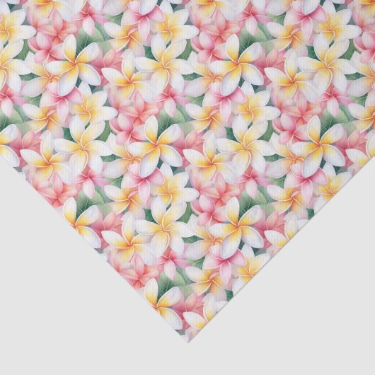Roze en witte plumeria bloem tissuepapier (Detail)