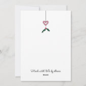 Roze en Witte Poinsettia Kerstkrans Feestdagenkaart (Achterkant)