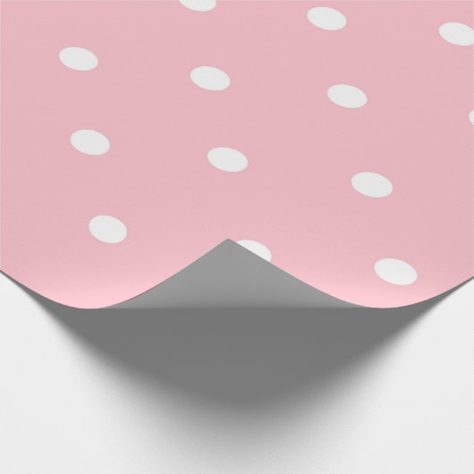 Roze en witte poka Dot Cadeaupapier (Hoek)
