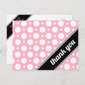 Roze en witte poka Dot Dank u Briefkaarten (Voorkant / Achterkant)