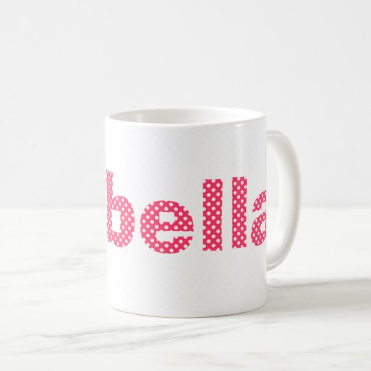 Roze en witte poka Dot gepersonaliseerd Koffiemok (Voorkant rechts)