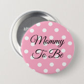 Roze en witte poka Dot mama om Button te worden (Voorkant /achterkant)