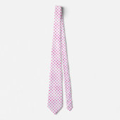 Roze en witte poka Dot Necktie Stropdas (Voorkant)