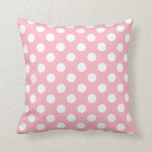 Roze en witte poka Dot Pillow Kussen