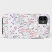 Roze en witte poka Dot Zebra Case-Mate iPhone Case (Achterkant (horizontaal))
