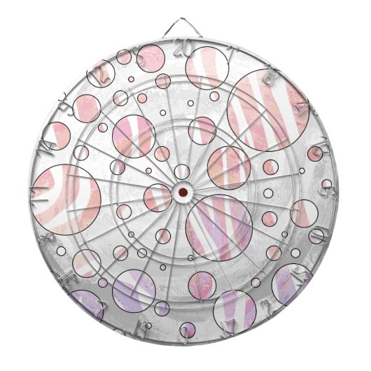 Roze en witte poka Dot Zebra Dartbord (Voorkant)