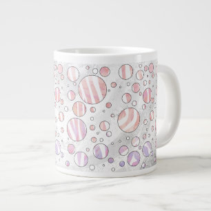 Roze en witte poka Dot Zebra Grote Koffiekop
