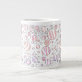 Roze en witte poka Dot Zebra Grote Koffiekop (Voorkant)