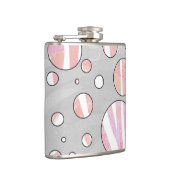 Roze en witte poka Dot Zebra Heupfles (Rechts)