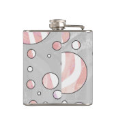 Roze en witte poka Dot Zebra Heupfles (Achterkant)