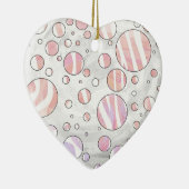 Roze en witte poka Dot Zebra Keramisch Ornament (Rechts)