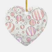 Roze en witte poka Dot Zebra Keramisch Ornament (Voorkant)