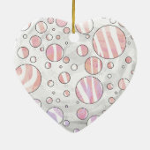 Roze en witte poka Dot Zebra Keramisch Ornament (Achterkant)