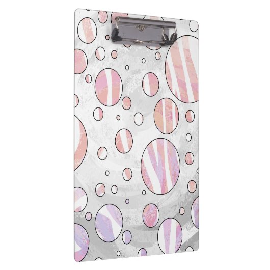 Roze en witte poka Dot Zebra Klembord (Rechts)