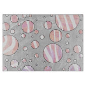 Roze en witte poka Dot Zebra Snijplank (Voorkant)