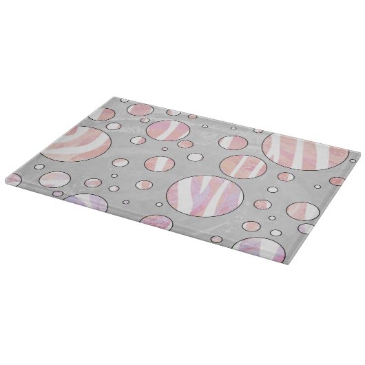 Roze en witte poka Dot Zebra Snijplank (Hoek)