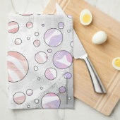 Roze en witte poka Dot Zebra Theedoek (Quarter Fold)