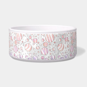 Roze en witte poka Dot Zebra Voerbakje