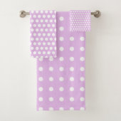 Roze en witte poka Dots Bad Handdoek (Insitu)