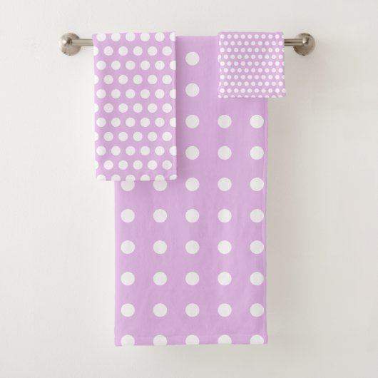 Roze en witte poka Dots Bad Handdoek (Insitu)