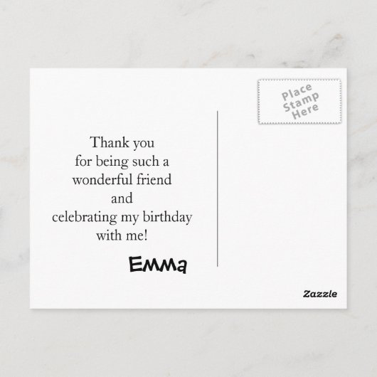 Roze en witte poka Dots & Bow Birthday Hartelijk d Briefkaart (Achterkant)